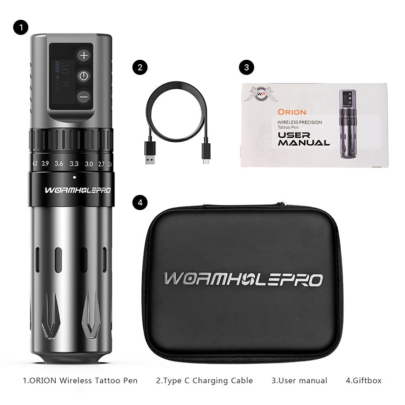 Wireless Precision Tattoo Pen Machine With 7 Stroke Length | Wormhole Pro Orion