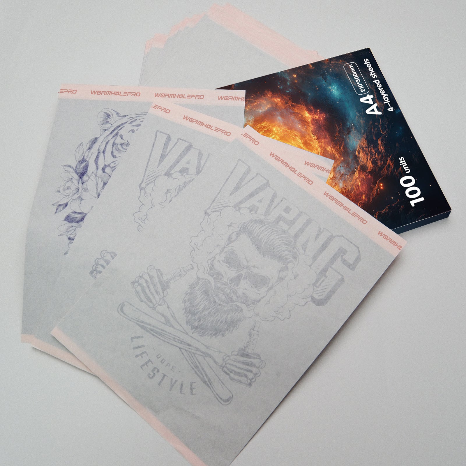 Tattoo Thermal Stencil Paper WormholePro | 25/50/100 Sheets A4 Paper Size