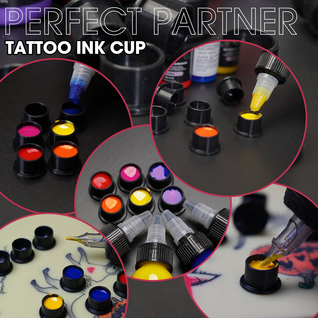 Wormhole Tattoo Silicone Ink Cups with Base – Disposable Self-Stand In ...