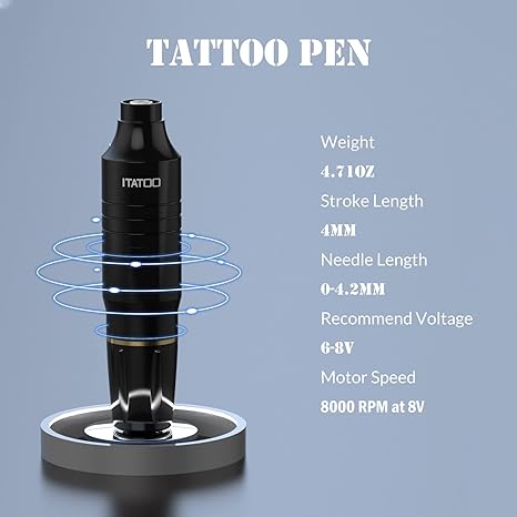 ITATOO Tattoo Gun for Beginners with Tattoo Inks Power Supply Tattoo Pen Kit