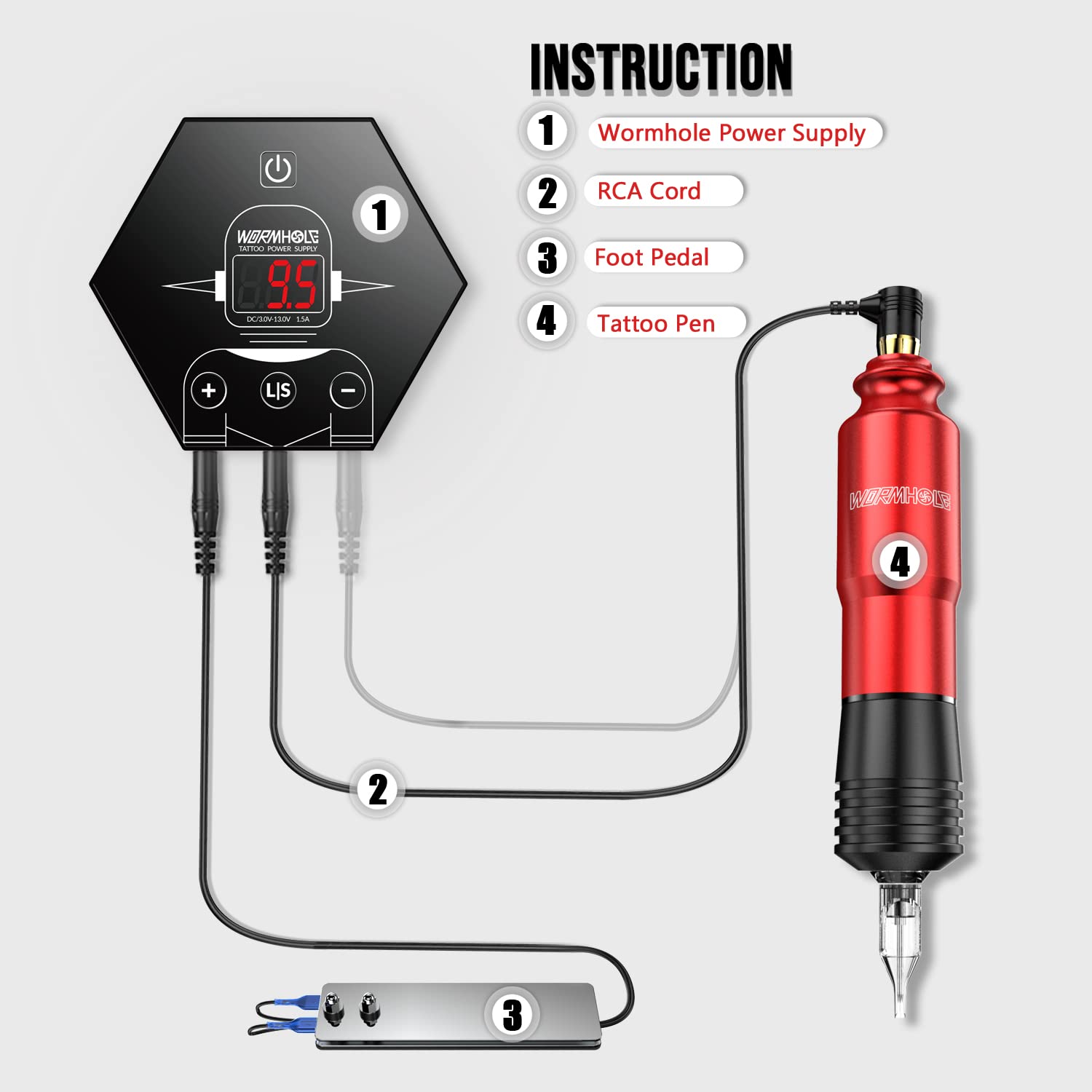 Wormhole Complete Tattoo Pen Kit TK203