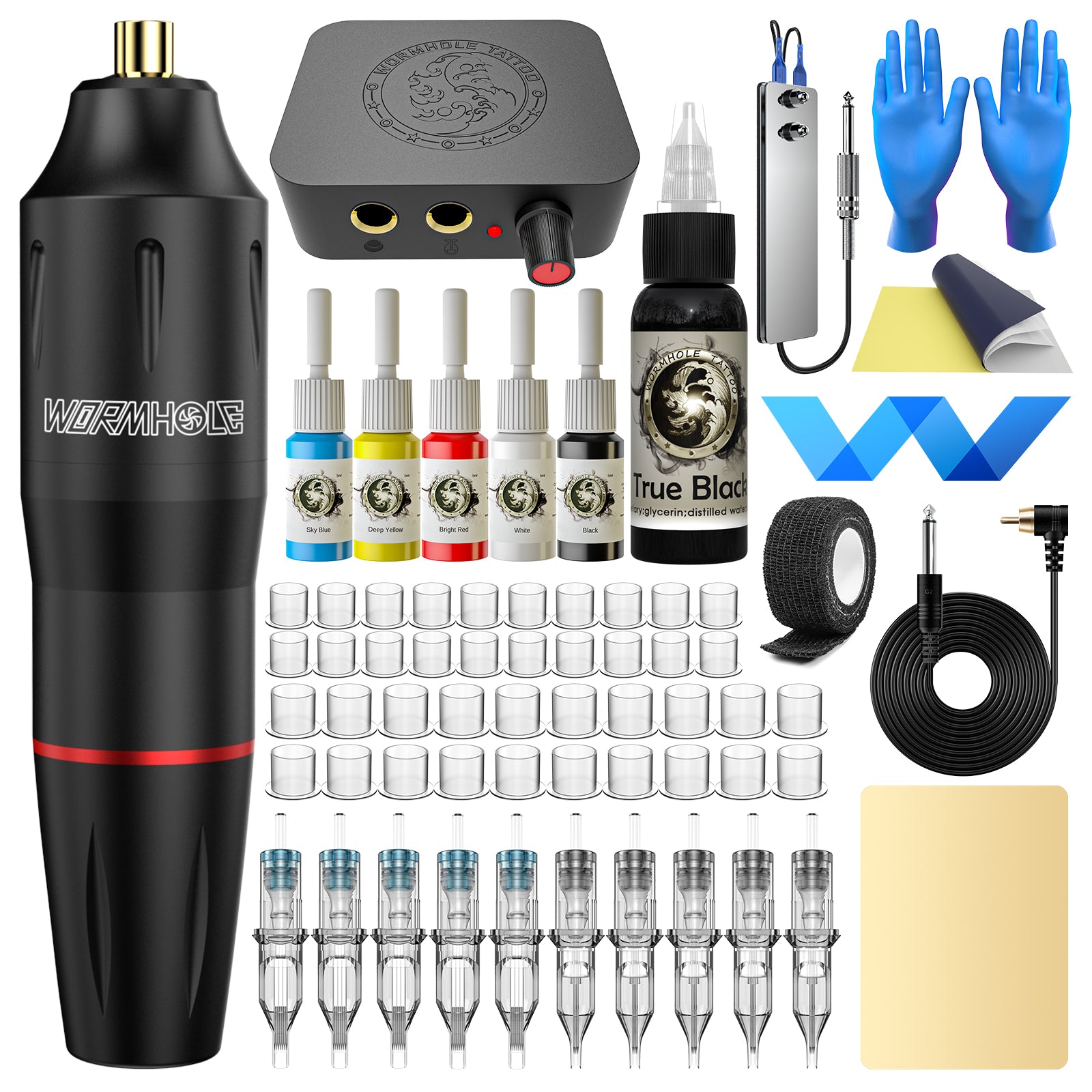 Wormhole Tattoo Pen Kit - Complete Tattoo Kit for Beginners Tattoo Supplies (WTK091)