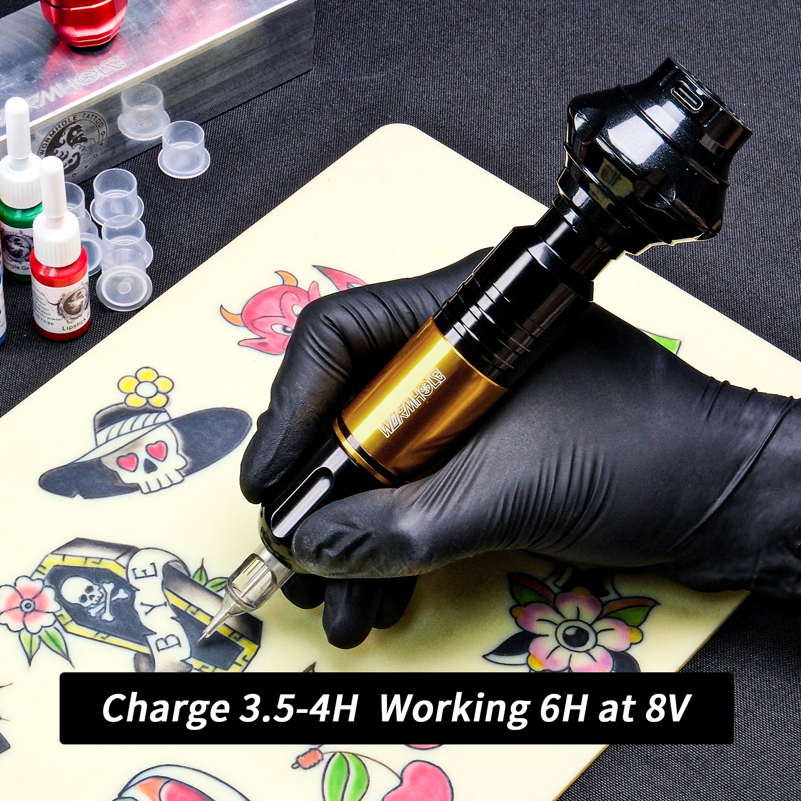 Wireless Tattoo Kit with Wireless Power Supply  WTK248