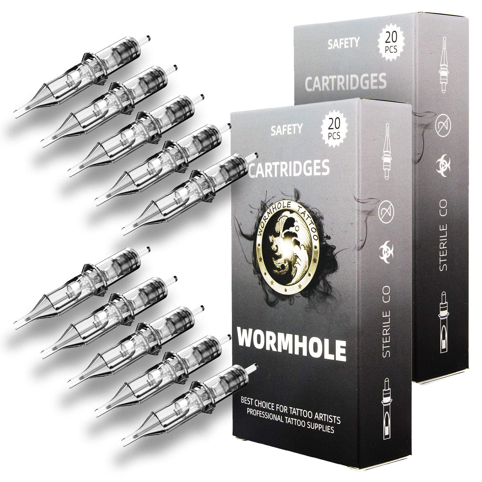  Wormhole 5MG 5Mag Tattoo Needles 5 Magnum #12 Standard  Disposable & Sterilized Tattoo Shading Needles with Blue Dot - Box of 50  (1205MG) : Everything Else