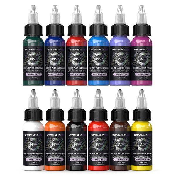 WormholePro Professional 12-Color Tattoo Ink Set
