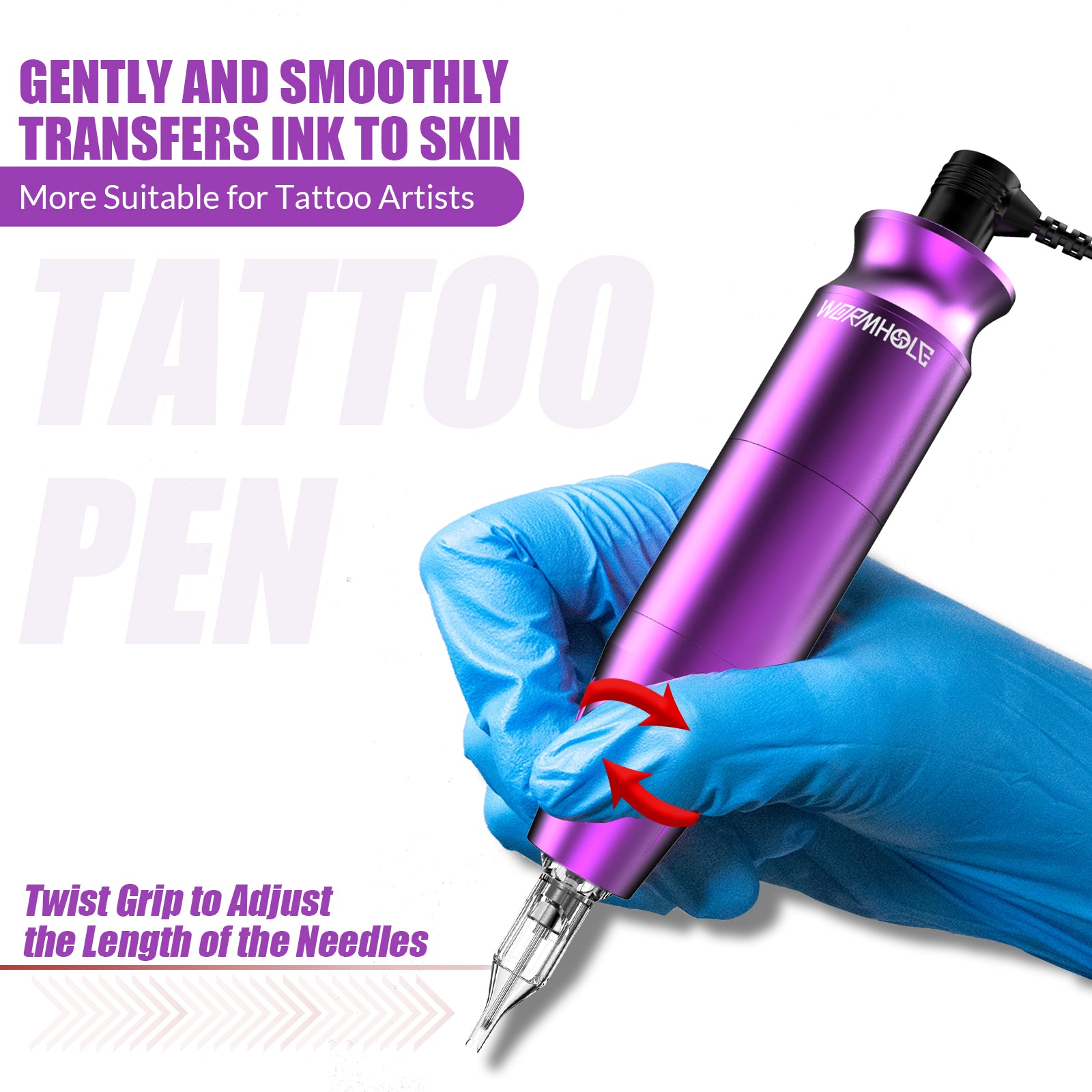 Wormhole Tattoo Pen Kit for Beginners (purple)