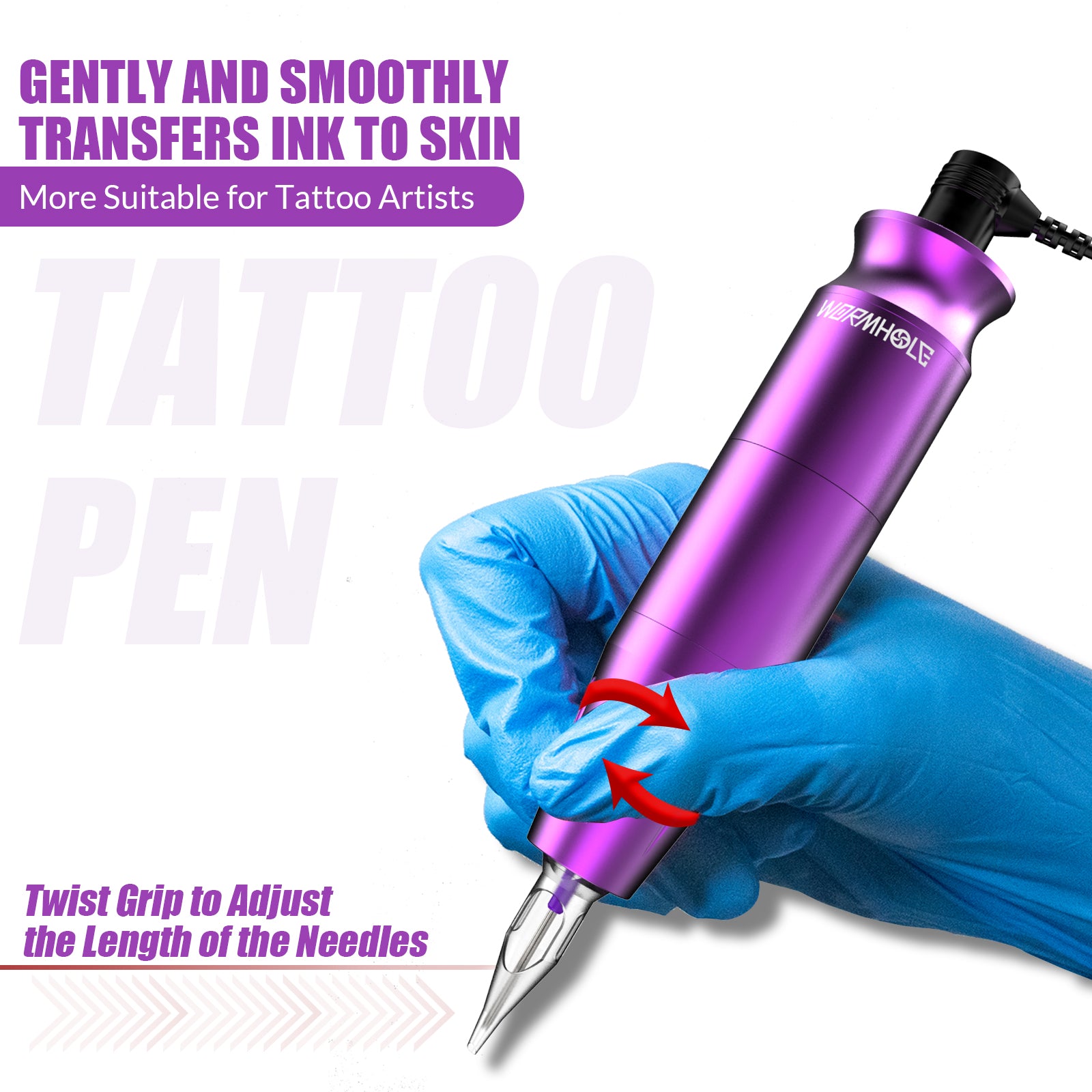 Wormhole Tattoo Pen Kit for Beginners (purple)