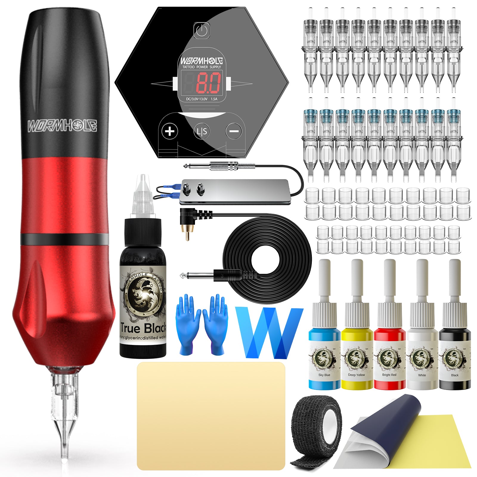 Tattoo Pen Kit with Ink Supplies WTK088