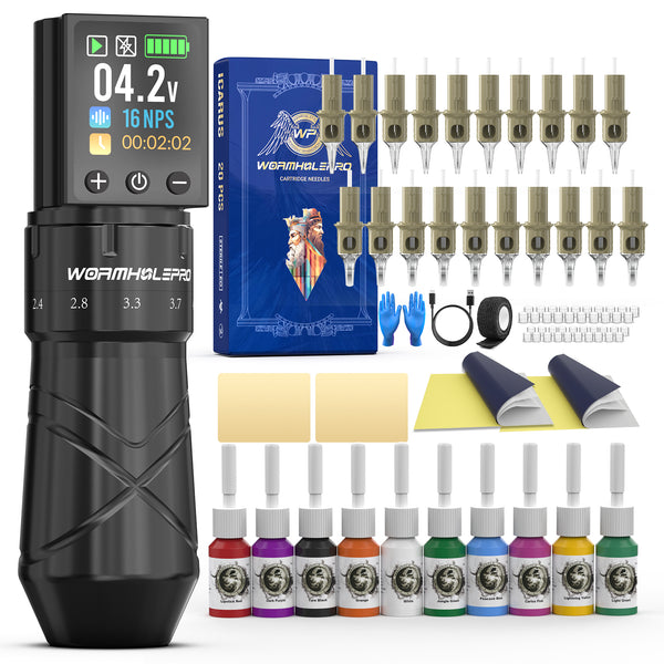 WormholePro Auriga Tattoo Kit with 20pcs Tattoo Cartridges