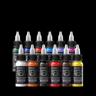 Collection of various tattoo ink