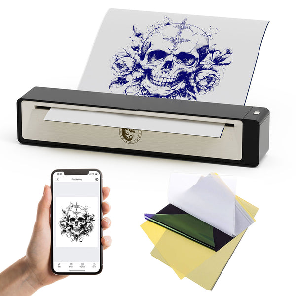 Wormhole Tattoo Stencil Printer with 25pcs thermal transfer paper