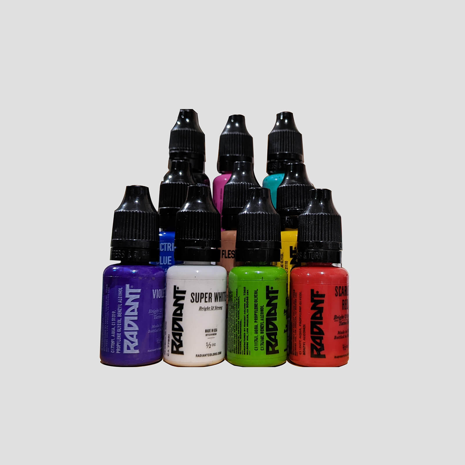 Radiant Colors 10 Color Tattoo Ink Set（only ship to USA）
